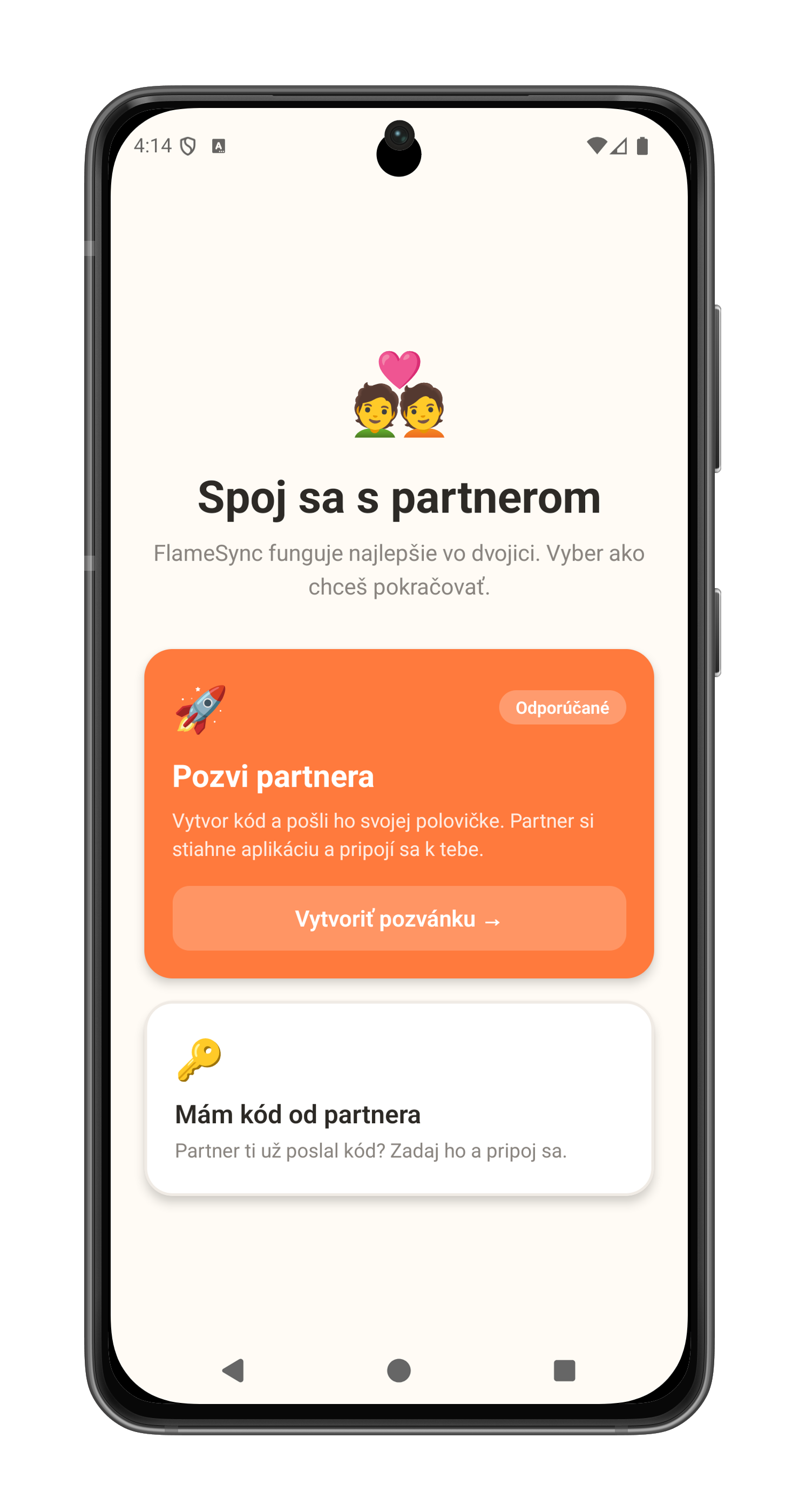 FlameSync App - Connect screen